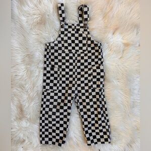Little Trouble Checkered Kids Overalls size 3T